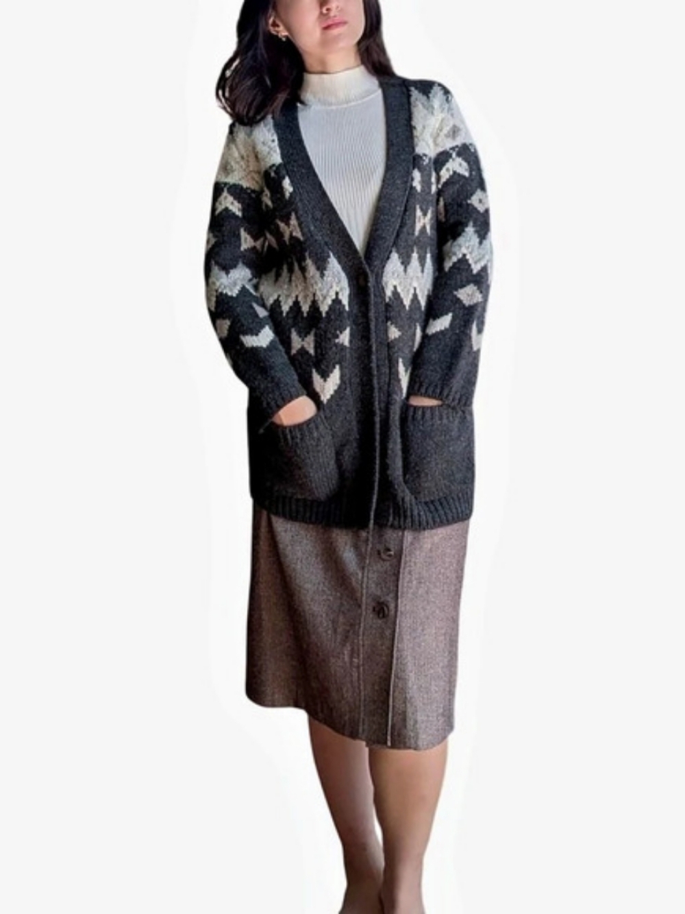 J. Jill cardigan in wool blend Wool Blend Black & White XS